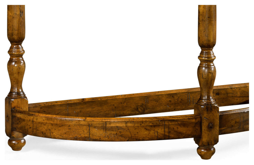 Country Walnut Demilune Console