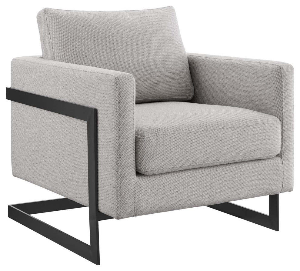 Posse Upholstered Fabric Accent Chair Black Camel
