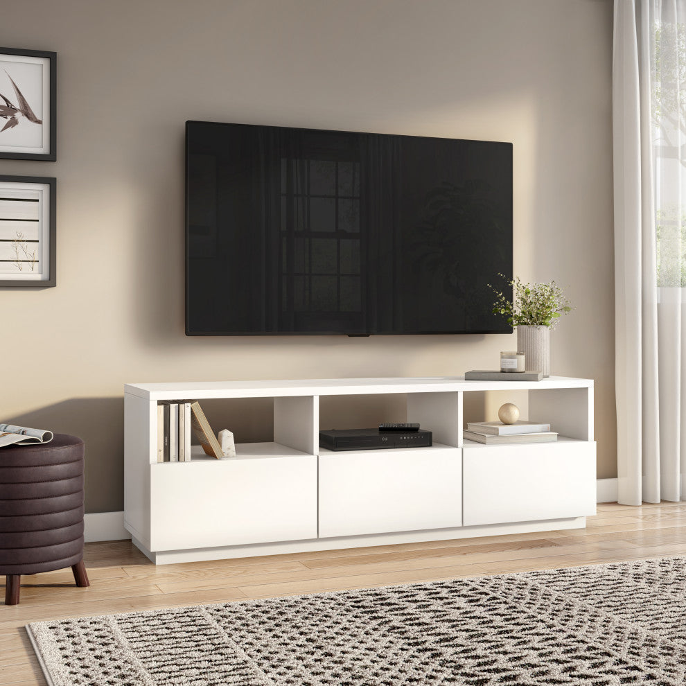 Tresero Media Stand, High Gloss White