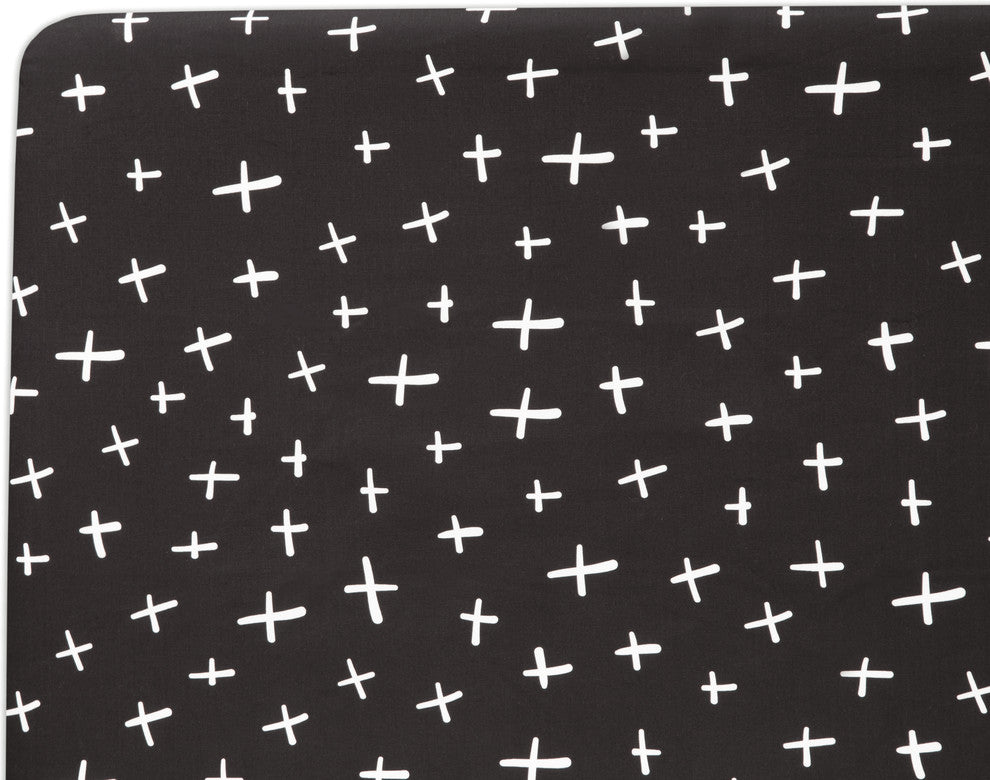 Babyletto Tuxedo Monochrome Cross Mini Crib Sheet