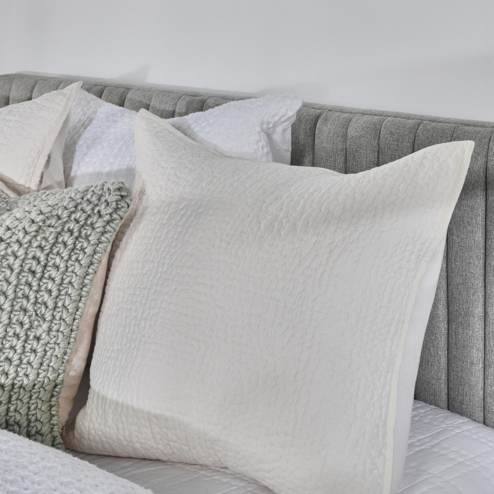 Danica 100% Cotton Sham by Kosas Home, Ivory, Euro Square