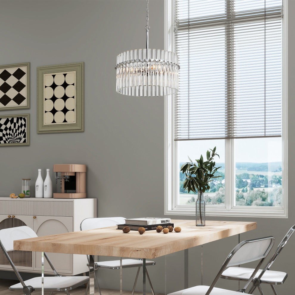 Eva 4-Light Chrome Finish Crystal Chandelier