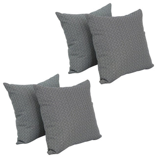 17" Jacquard Throw Pillows With Inserts, Set of 4, Hazeltsb Domino
