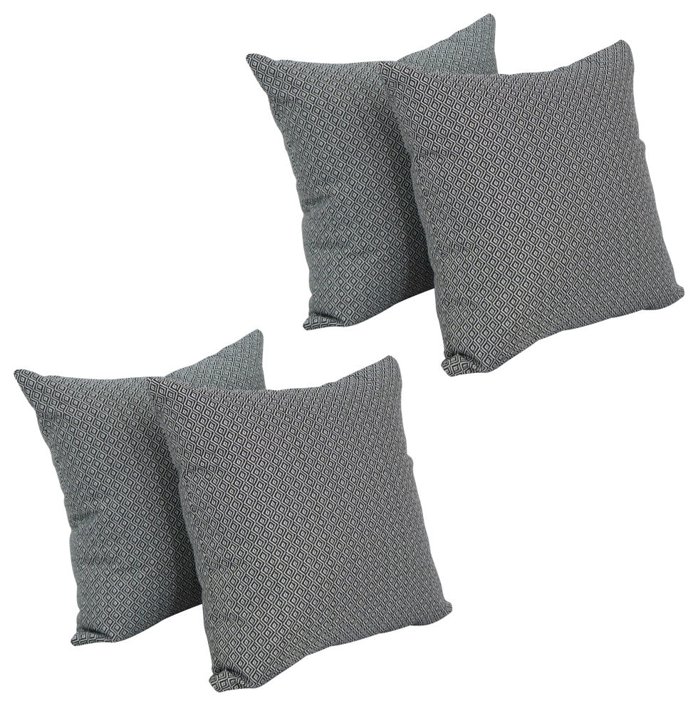 17" Jacquard Throw Pillows With Inserts, Set of 4, Hazeltsb Domino