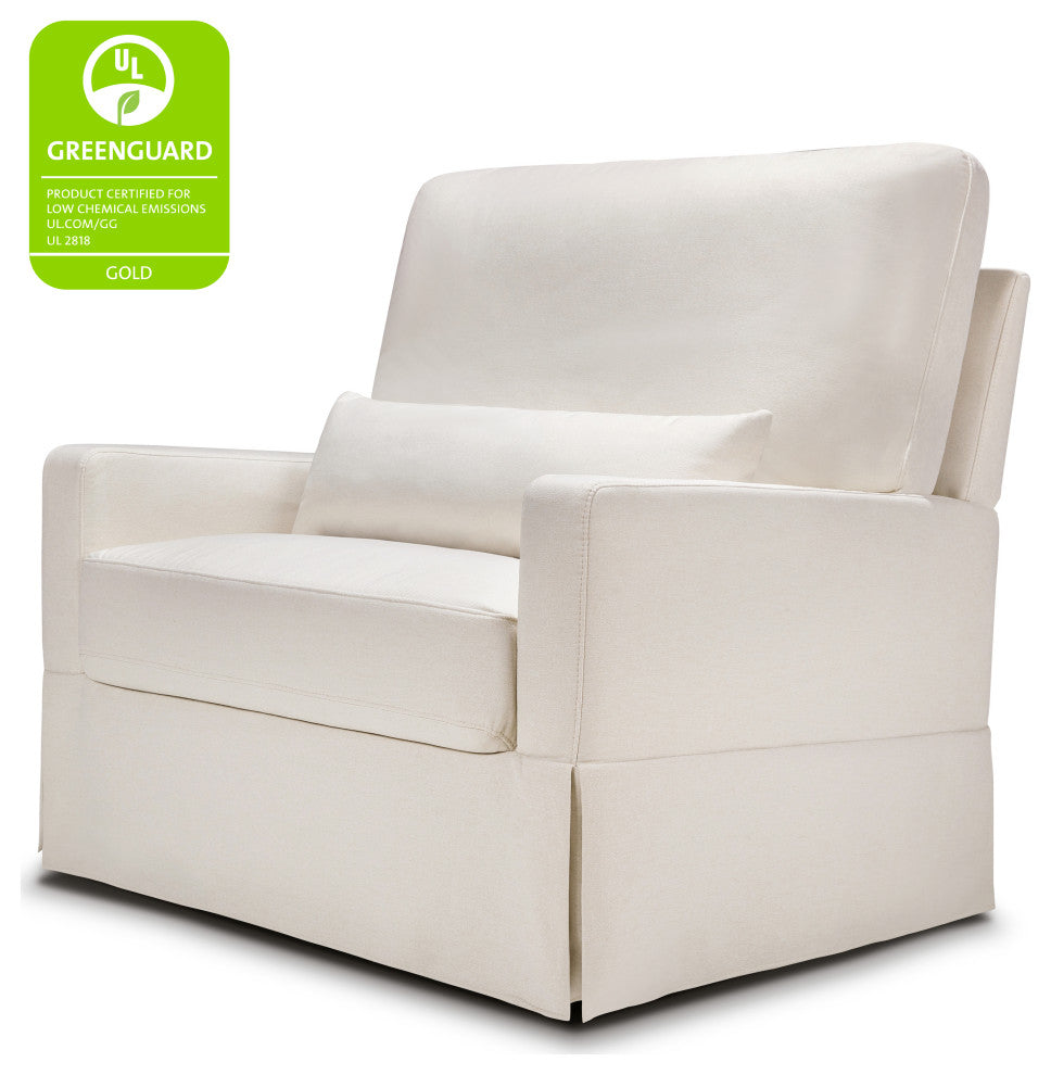Crawford Pillowback Chair and a Half Comfort Swivel Glider, Performance Cream Eco-Weave