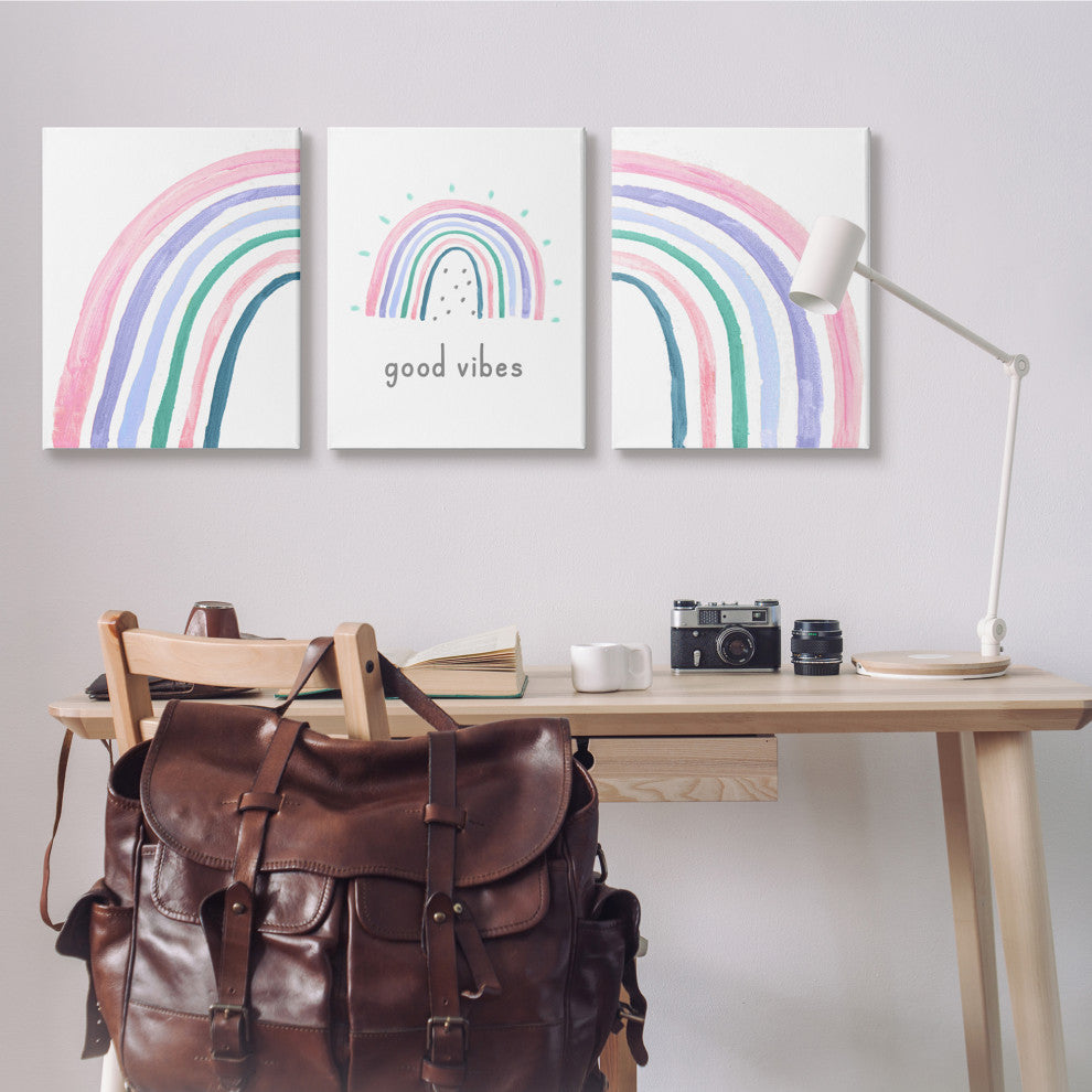 Playful Good Vibes Rainbow Pastel Pink Purple Arches,24 x 30