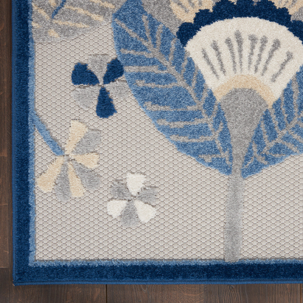 Nourison Aloha 7' x 10' Blue/Grey Contemporary Area Rug