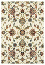 Karaman Borderless Traditional Ivory/ Multi Area Rug, 7'10"x10'10"