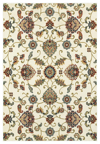 Karaman Borderless Traditional Ivory/ Multi Area Rug, 7'10"x10'10"