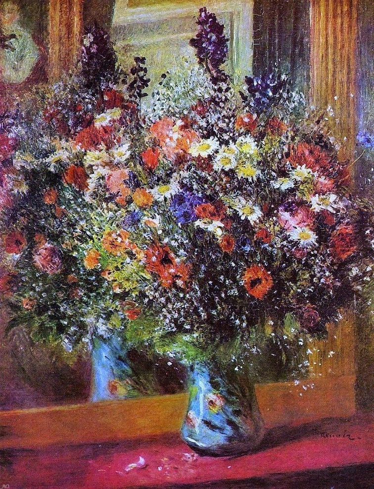 Pierre Auguste Renoir A Bouquet in Front of a Mirror Wall Decal