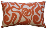 Pillow Decor - Tuscany Linen Swirl Orange Throw Pillow 12 x 20