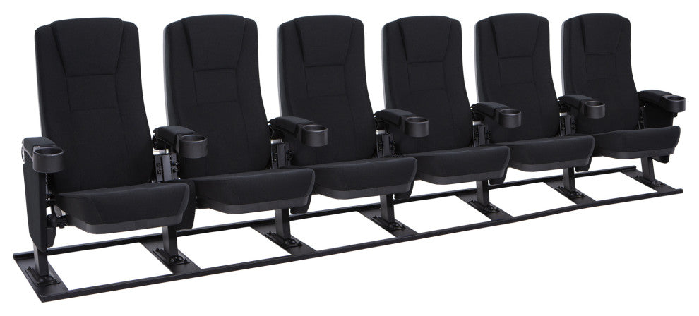 Seatcraft Zenith Movie Theater Seating, Black, Row of 6