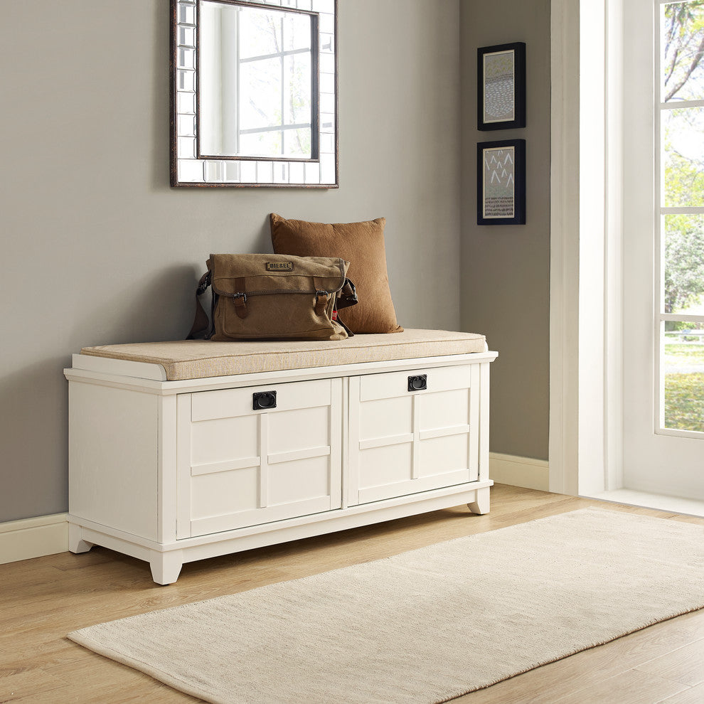 Adler Entryway Bench, White Finish, White Finish