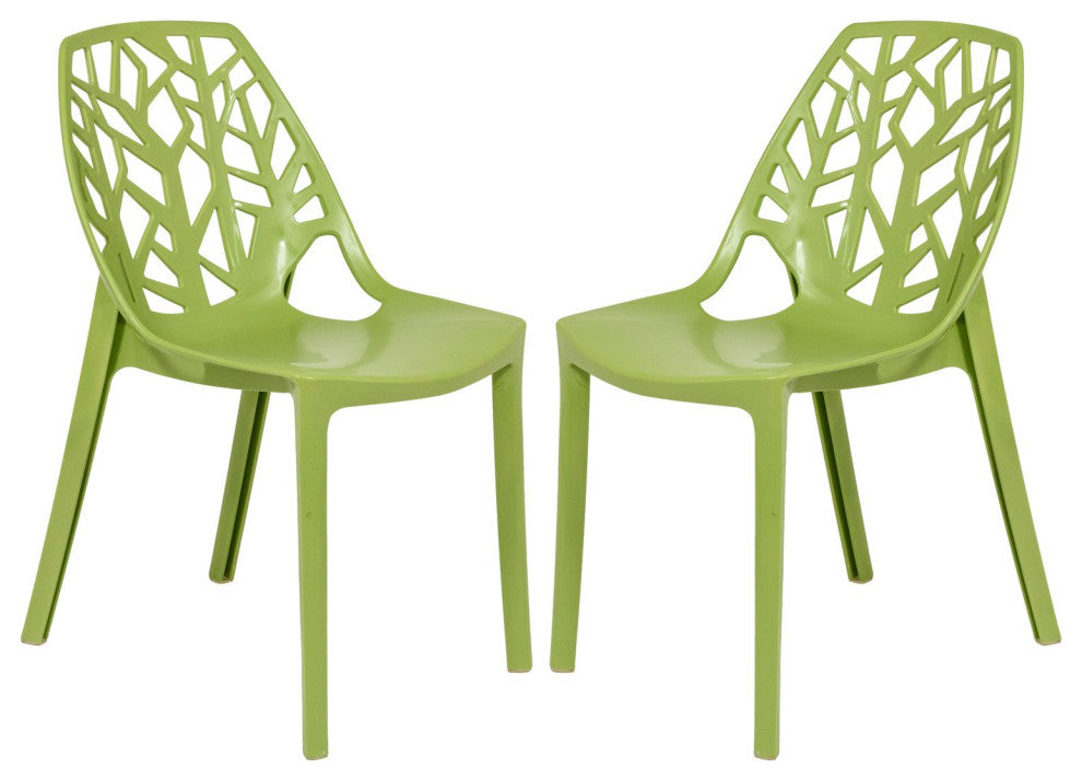 LeisureMod Modern Cornelia Dining Chair, Set of 2