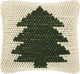 20"x20" Mina Victory Christmas Tree Loops Throw Pillow, Green/Ivory