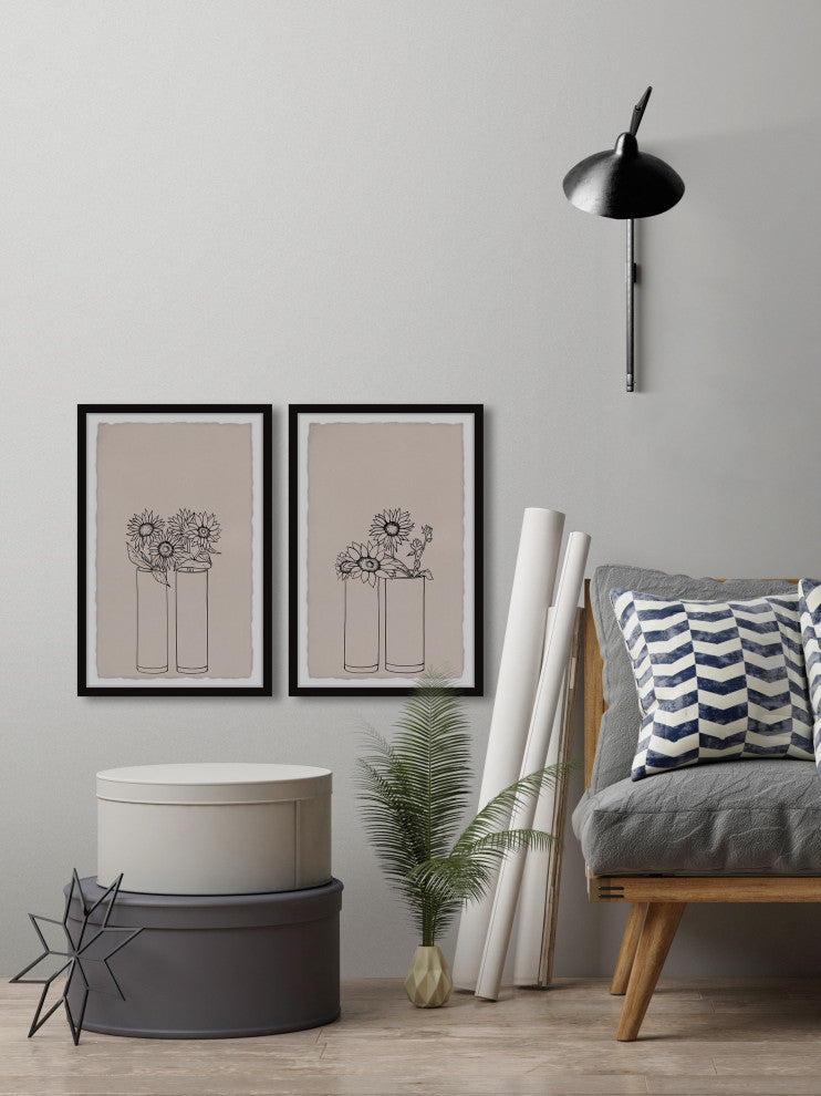 Clear Round Vases Diptych, Set of 2, 16x24 Panels