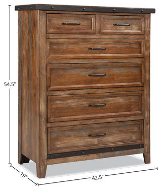Taos 6-Drawer Standard Chest, Canyon Brown
