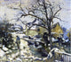 Camille Pissarro Winter at Montfoucault, Gallery Wrapped Canvas Print, 20"x25"
