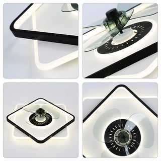 Bella Depot Modern Design Flush Mount Ceiling Fan with Remote and LED Light