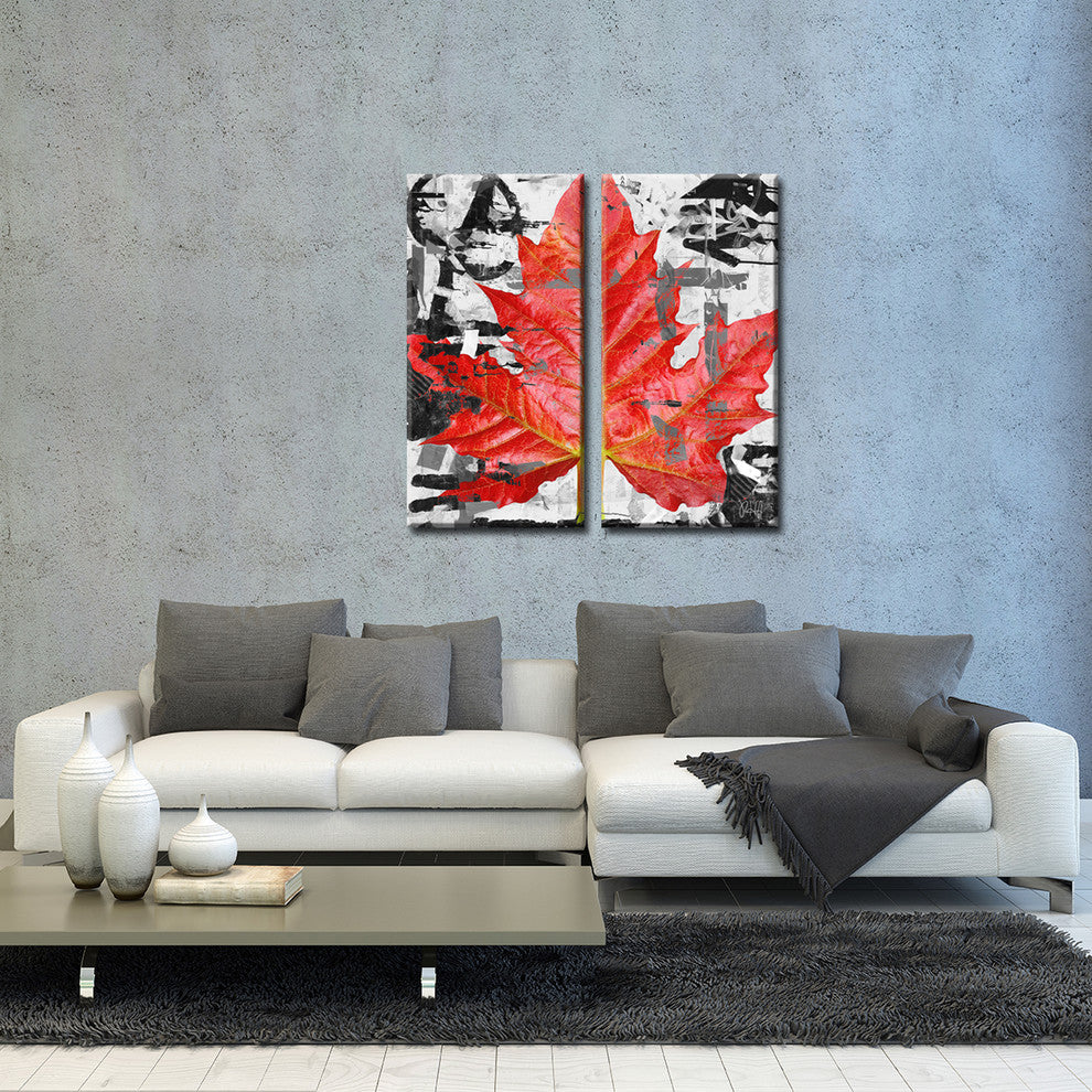 Fall Ink XIV, Canvas Wall Art 2-Piece Canvas Art Set, 40"