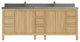 Elizabeth 84 Double Sink Bath Vanity in Light Natural Teak 2" Piatra Gray