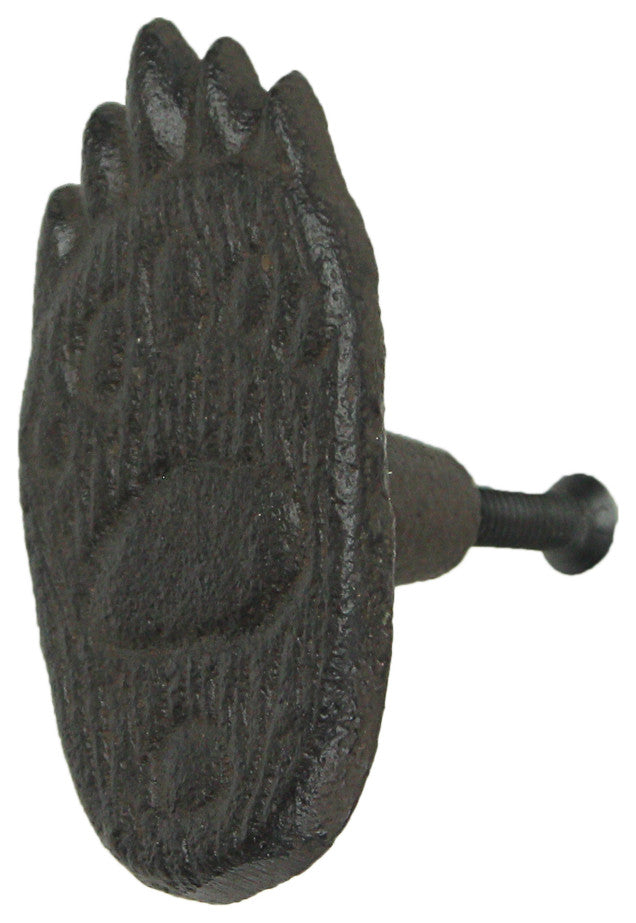 Set of 6 Cast Iron Animal Tracks Bear Paw Cabinet Knob Drawer Pulls Cabin Decor