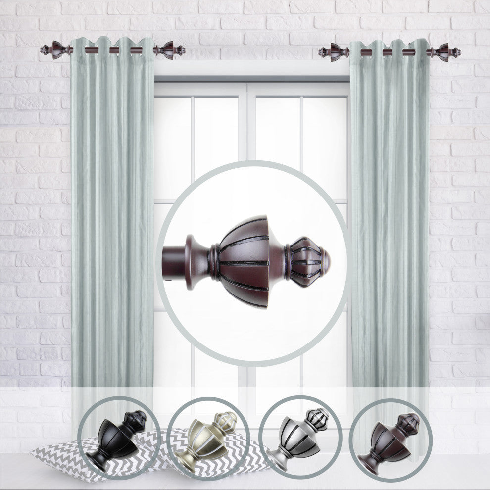 Jacob Side Curtain Rods 12-20", Mahogany