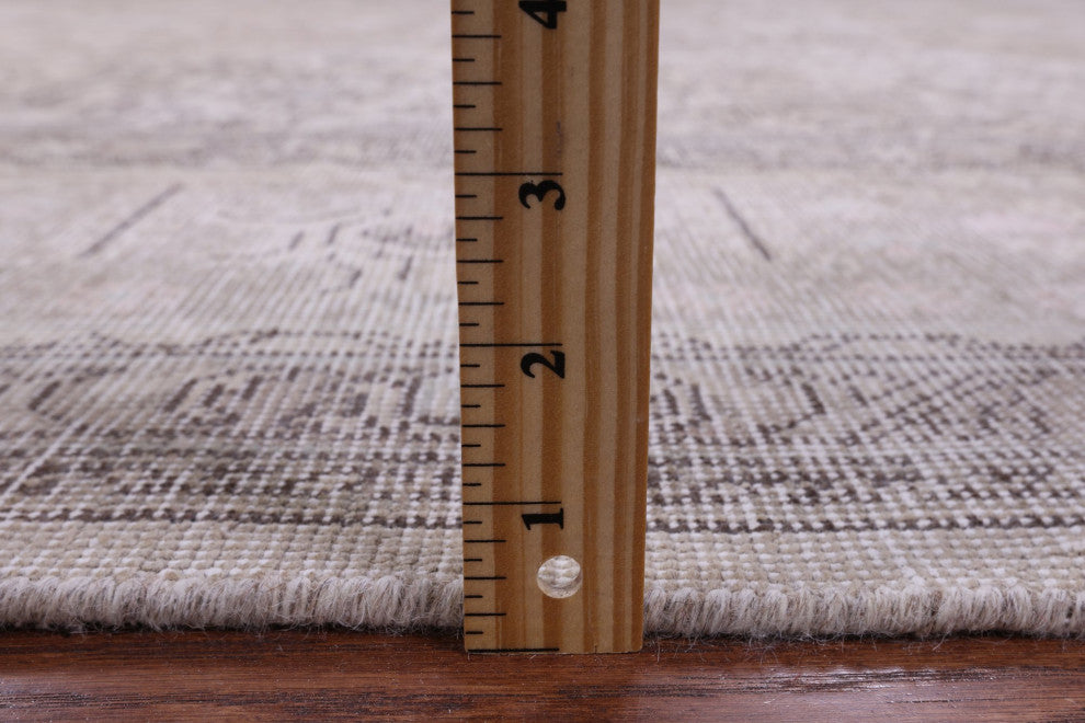 9' 6" X 12' 1" Hand Knotted Persian Vintage White Wash Rug Q8507