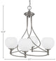 Capri 4-Light Chandelier, Brushed Nickel/White Marble