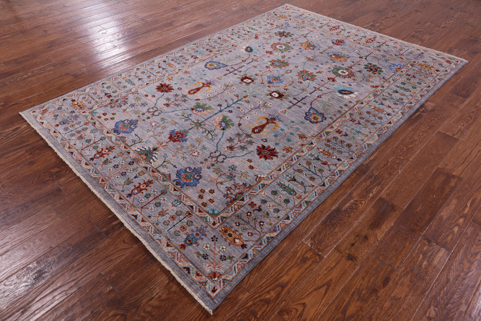 Hand Knotted Persian Tabriz Wool Rug 6' 0" X 9' 0" Q10569