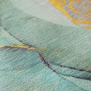 Premium Machine Washable Mayfield AMF506 Teal 5' x 7'6" Rug