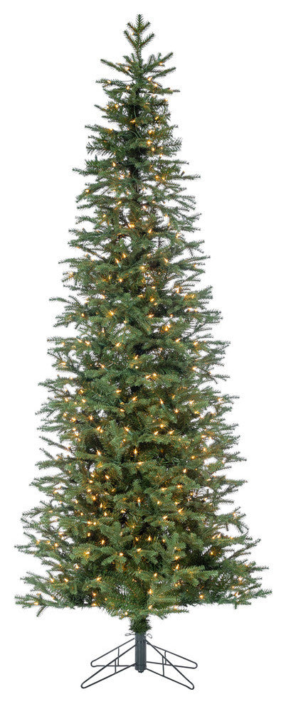 9' High Pre-Lit Natural Cut Narrow Jackson Pine With Clear White Lights