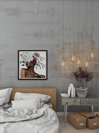 "Take a Flower" Framed Painting Print, 18x18