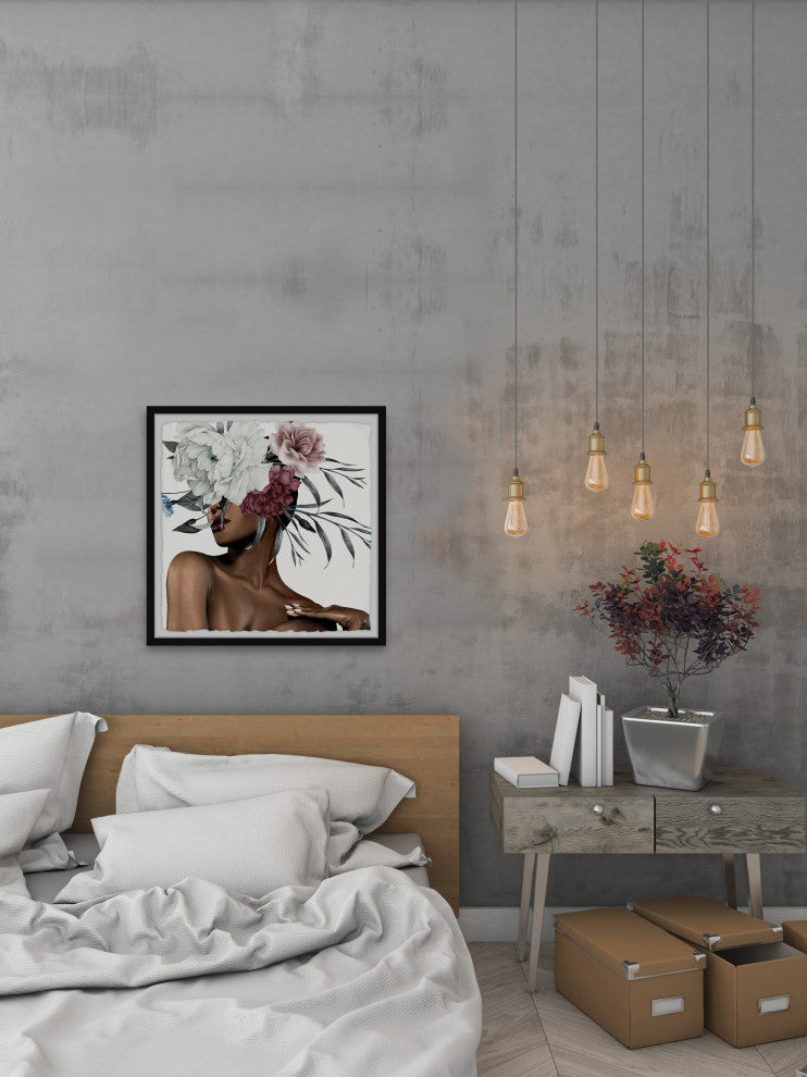 "Take a Flower" Framed Painting Print, 18x18
