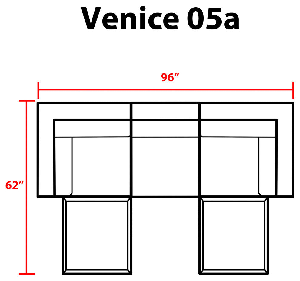 Venice 5 Piece Outdoor Wicker Patio Furniture Set 05a
