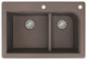 Radius 33" silQ Granite Double Bowl Kitchen Sink with 2 Holes in Espresso
