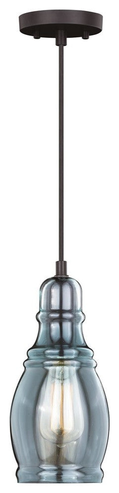 Millie 5.25" Mini Pendant Oil Rubbed Bronze Smoke Blue
