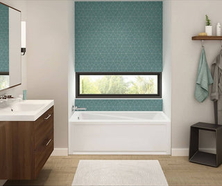 MAAX Exhibit Rectangular Acrylic Soaking Bathtub with Left-Hand Drain, White