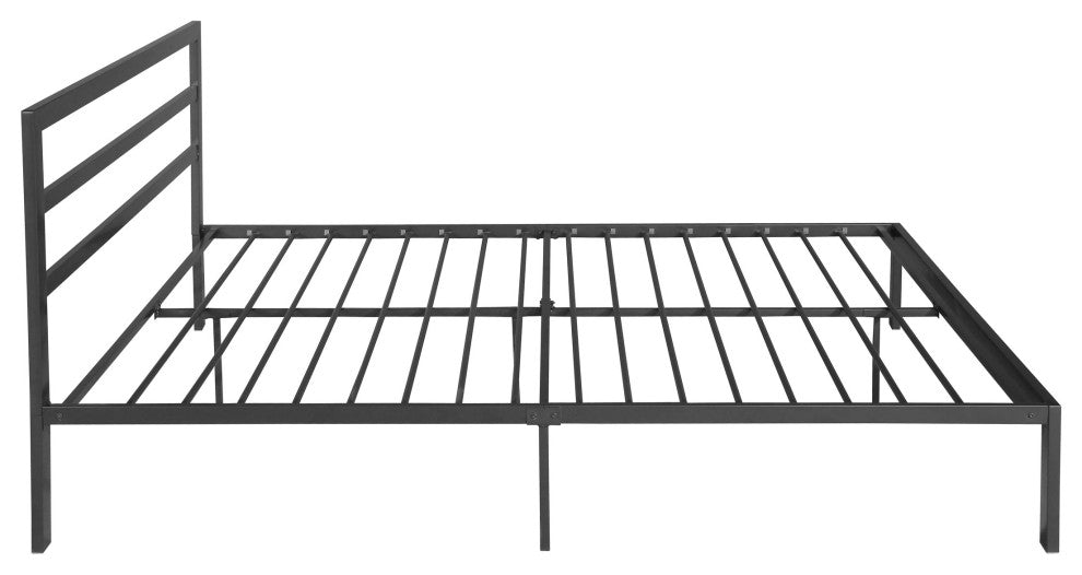 GDF Studio Jones Queen-Size Bed Frame, Charcoal Gray