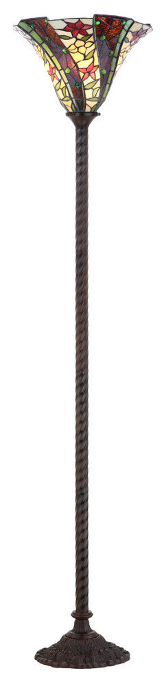 Williams Tiffany-Style 71" Torchiere Floor Lamp, Bronze