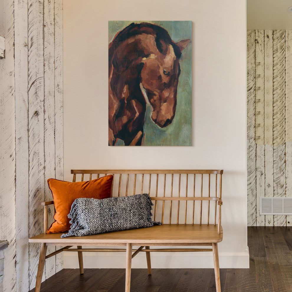 "Thoroughbred" Fine Giclee Printed Directly on Hand Finished Ash Wood Wall Art