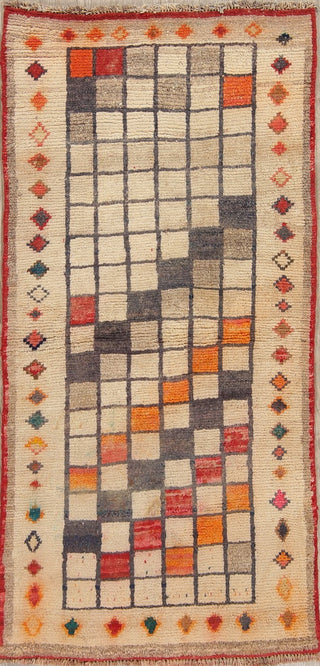 Consigned, Hand-Knotted Oriental Gabbeh Persian Style Area Rug, Brown, 4'9"X2'9"