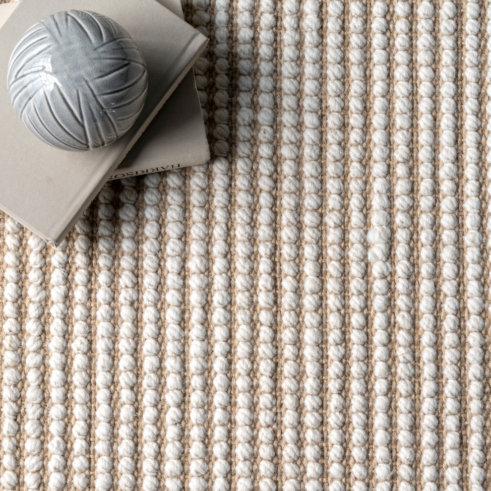 Patricia Jute and Wool Area Rug, Ivory 8'x10'