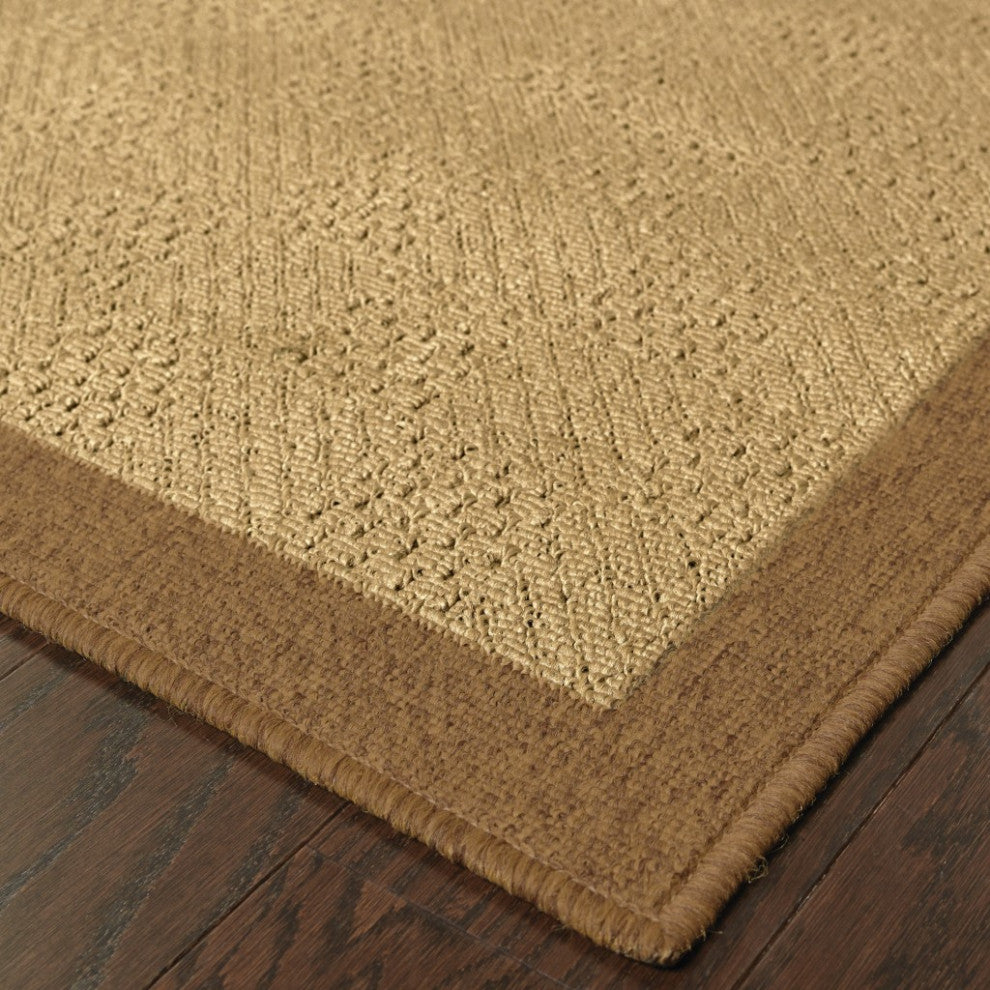 9??13??Beige And Brown Plain Indoor Outdoor Area Rug