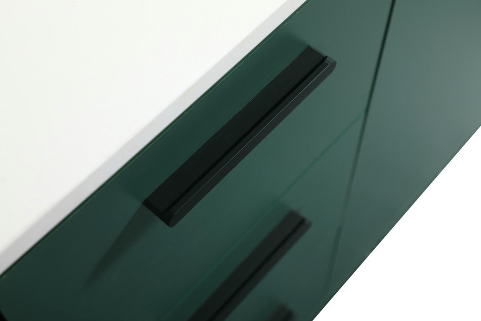 Home Living Modern Natural Oak-Light Bathroom Vanity, Green, 48"