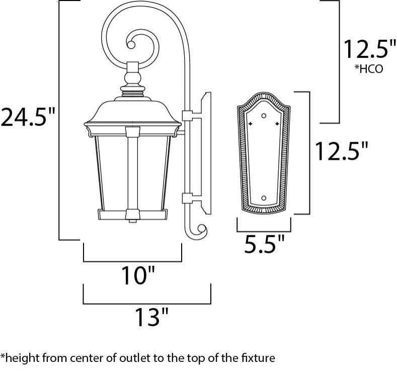 Maxim 3024 Dover 25" Tall 3 Light Wall Sconce - Bronze / Seedy Glass