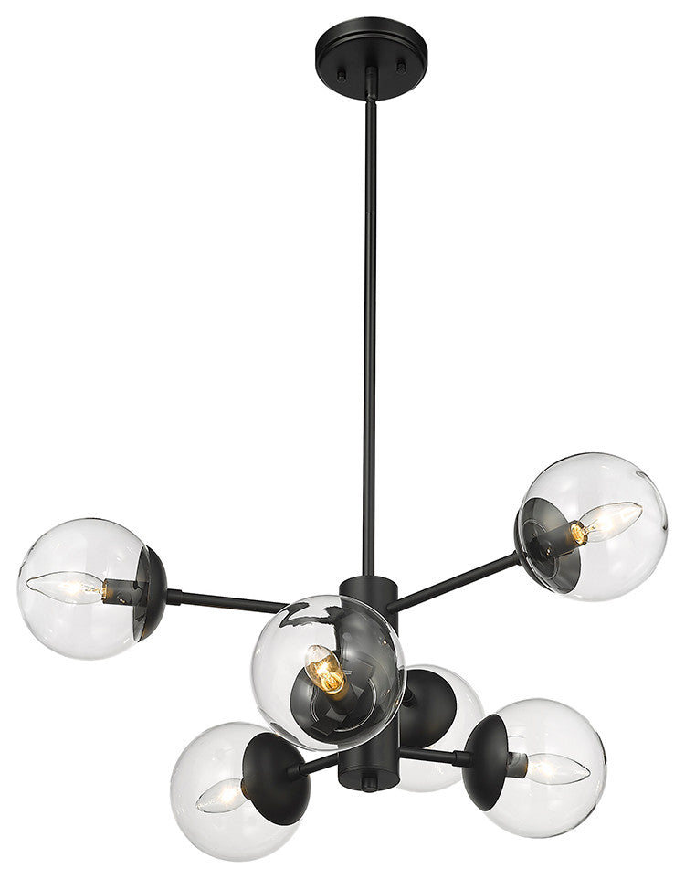Avell 6 Light 28" Matte Black Pendant