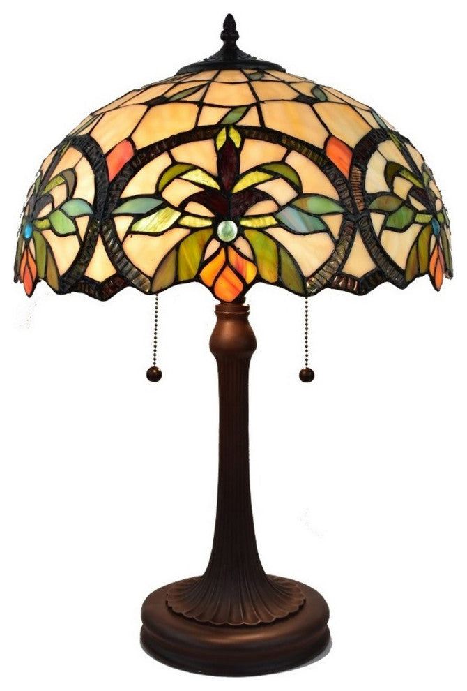 Amora Lighting AM313TL16B Tiffany Style Multi-Color Table Lamp 23 Inches Tall