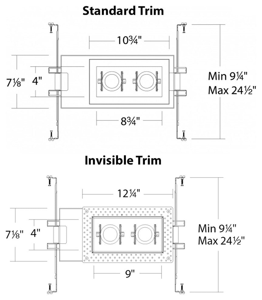 Silo LED Multiple Two-Light IC-Rated Airtight Housing, and 3000K, White Black