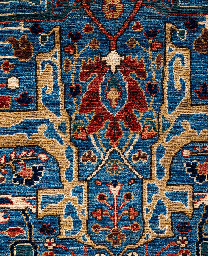Serapi One-of-a-Kind Hand-Knotted Area Rug Light Blue, 9'0" x 11'11"